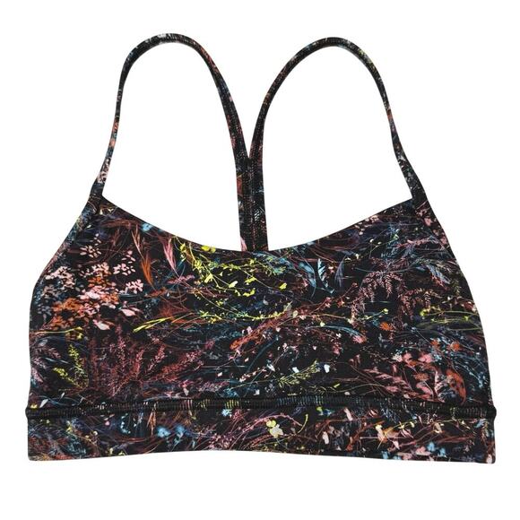 LULULEMON low Y Bra Nulu Light Support B/C Cup Size 4 Foliage Overlay Multi - Picture 3 of 6